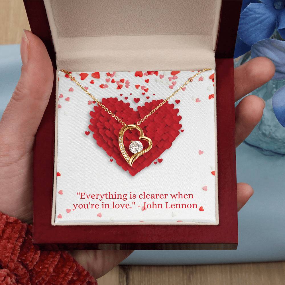 Happy Valentine's Day Necklace, Gift for Wife, Girlfriend, Necklace with Meaningful Card