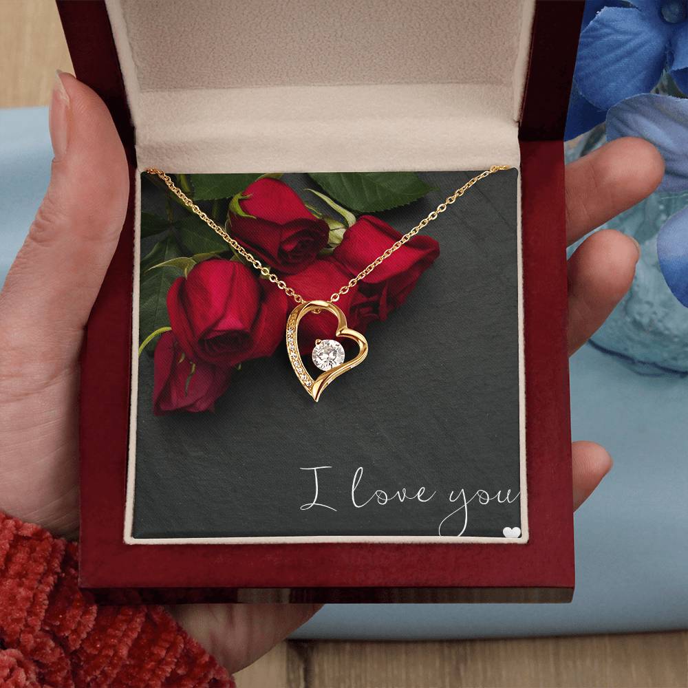 Happy Valentine's Day Necklace, Gift for Wife, Girlfriend, Necklace with Meaningful Card