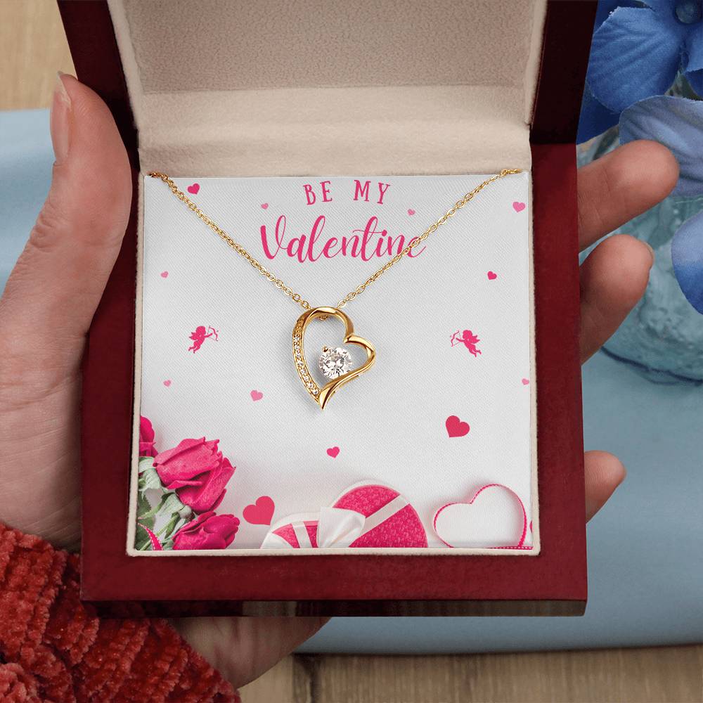 Happy Valentine's Day Necklace, Gift for Wife, Girlfriend, Necklace with Meaningful Card