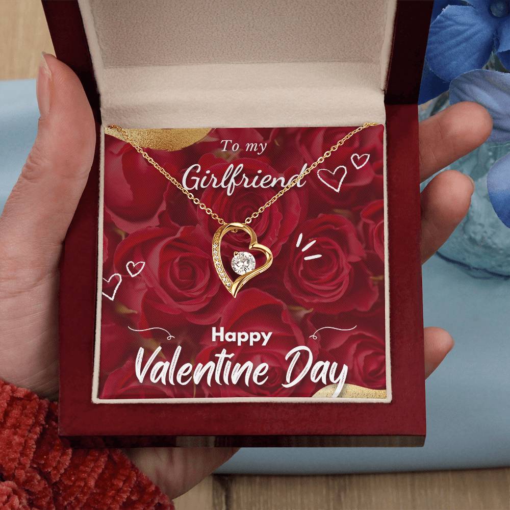 Happy Valentine's Day Necklace, Gift for Wife, Girlfriend, Necklace with Meaningful Card
