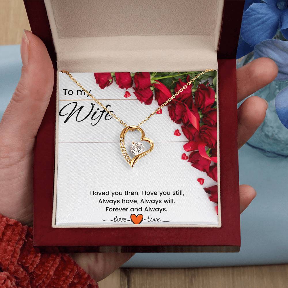 Happy Valentine's Day Necklace, Gift for Wife, Girlfriend, Necklace with Meaningful Card