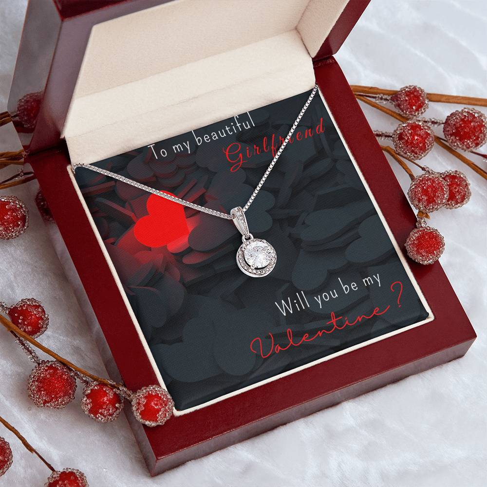 Happy Valentine's Day Necklace, Gift for Wife, Girlfriend, Necklace with Meaningful Card