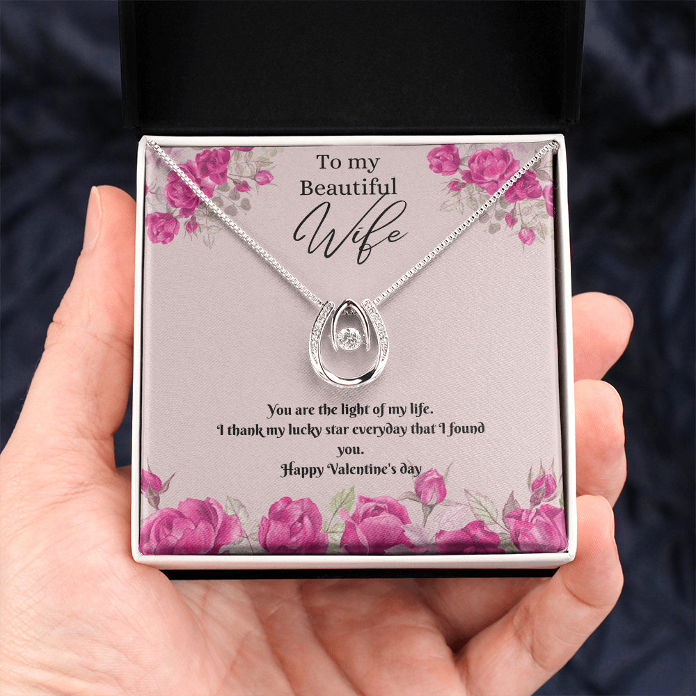 Happy Valentine's Day Necklace, Gift for Wife, Girlfriend, Necklace with Meaningful Card