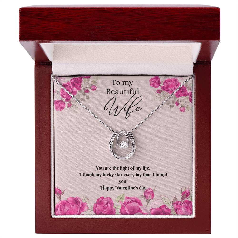 Happy Valentine's Day Necklace, Gift for Wife, Girlfriend, Necklace with Meaningful Card