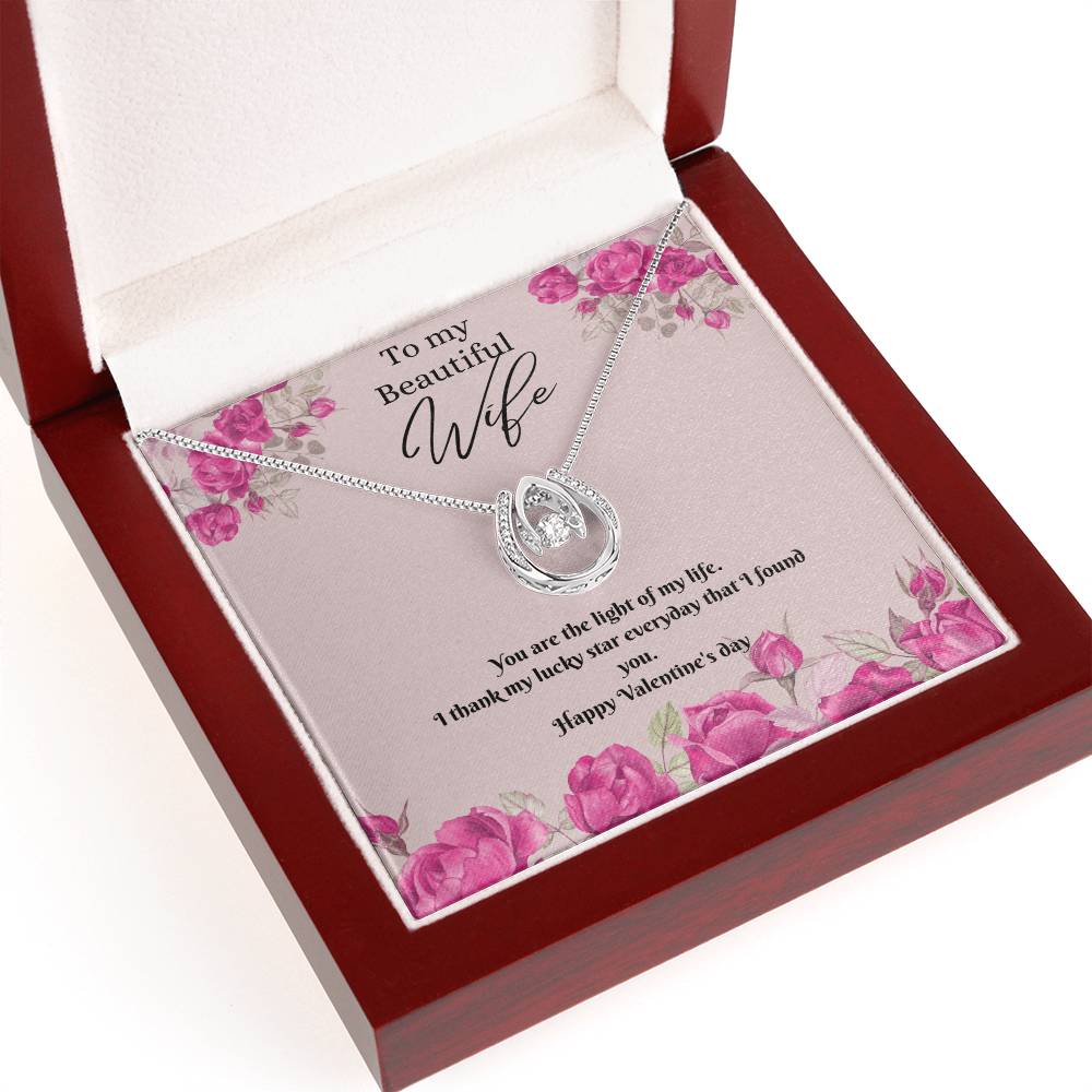 Happy Valentine's Day Necklace, Gift for Wife, Girlfriend, Necklace with Meaningful Card