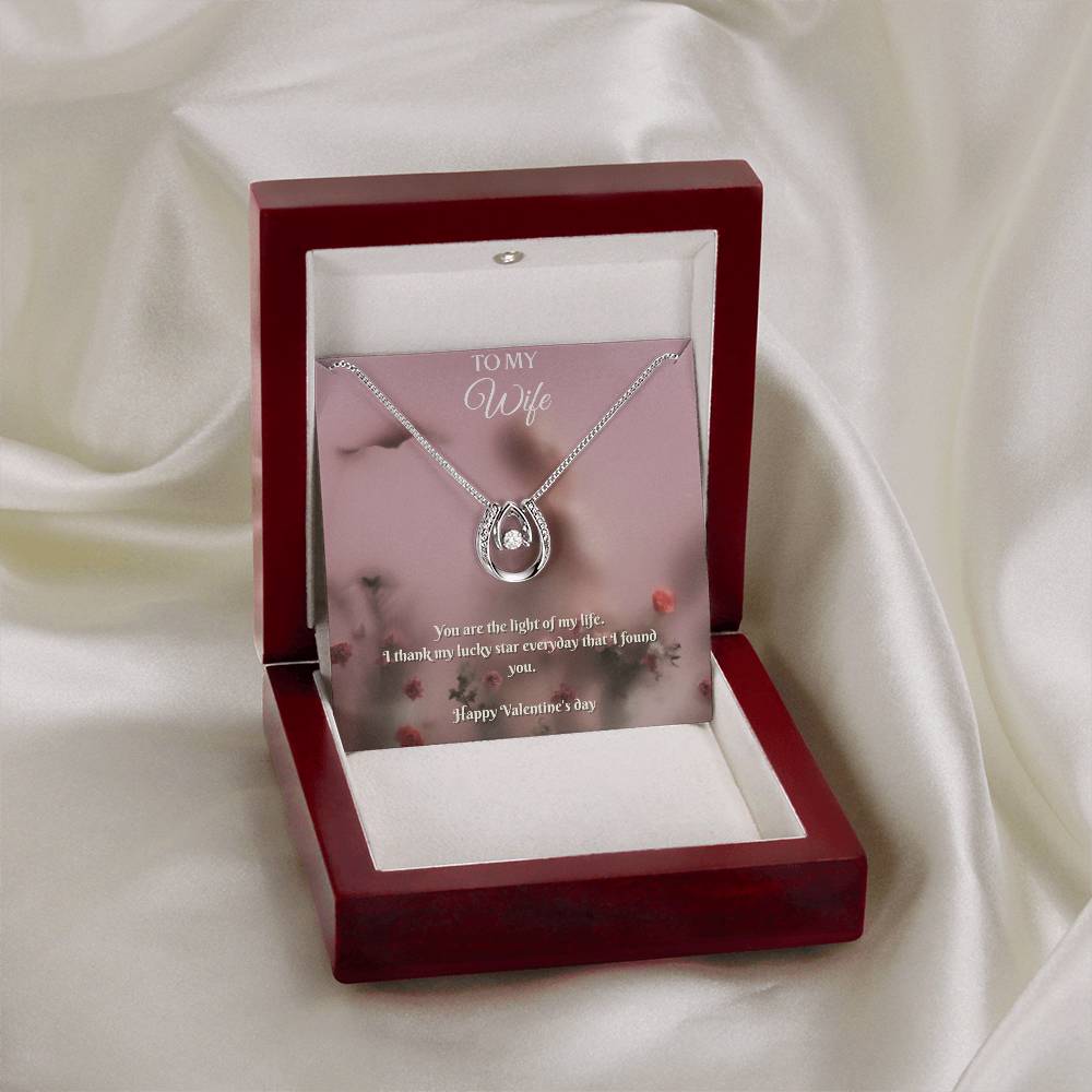 Happy Valentine's Day Necklace, Gift for Wife, Girlfriend, Necklace with Meaningful Card