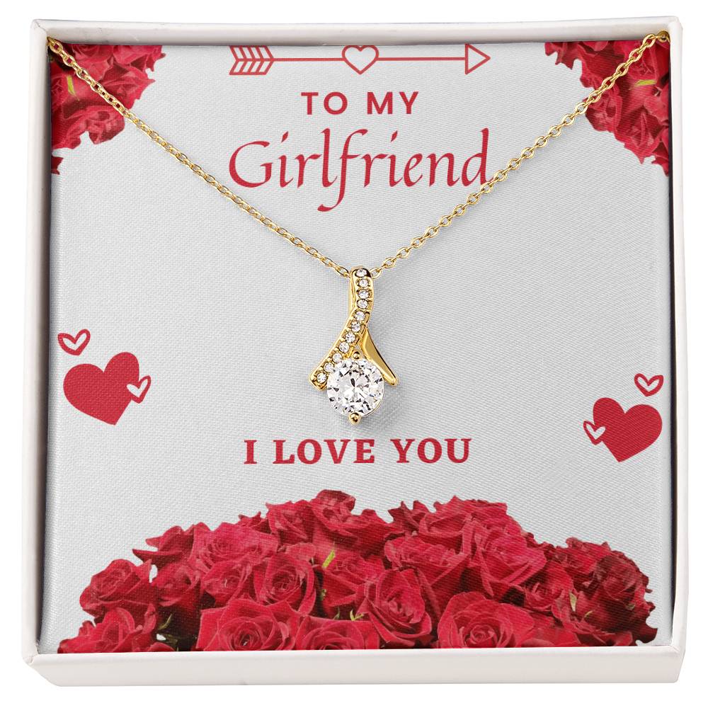 Happy Valentine's Day Necklace, Gift for Wife, Girlfriend, Necklace with Meaningful Card
