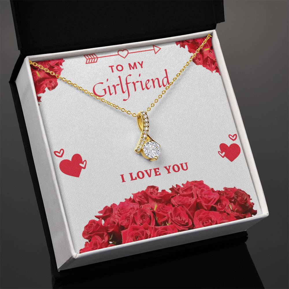 Happy Valentine's Day Necklace, Gift for Wife, Girlfriend, Necklace with Meaningful Card