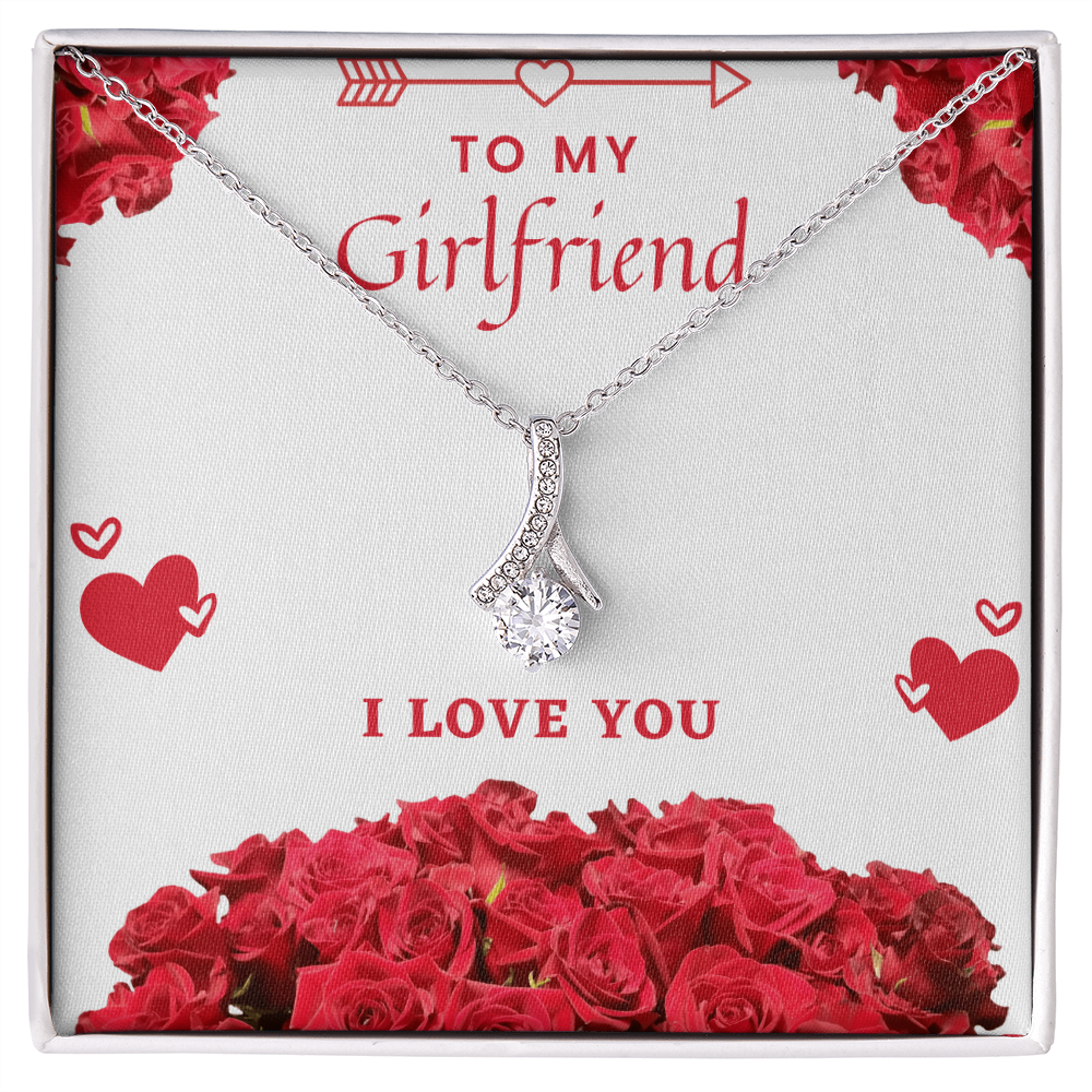 Happy Valentine's Day Necklace, Gift for Wife, Girlfriend, Necklace with Meaningful Card