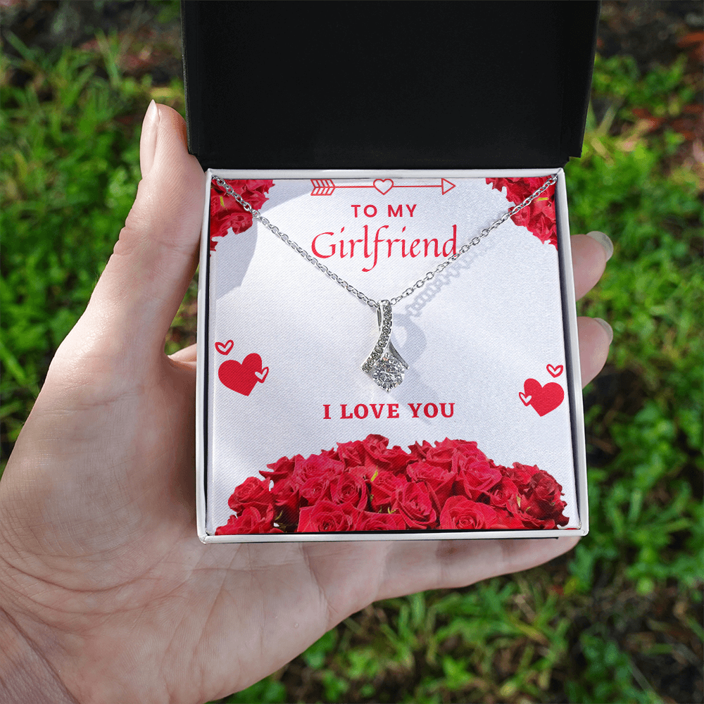 Happy Valentine's Day Necklace, Gift for Wife, Girlfriend, Necklace with Meaningful Card