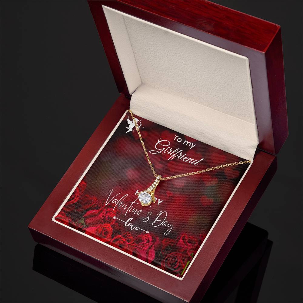 Happy Valentine's Day Necklace, Gift for Wife, Girlfriend, Necklace with Meaningful Card