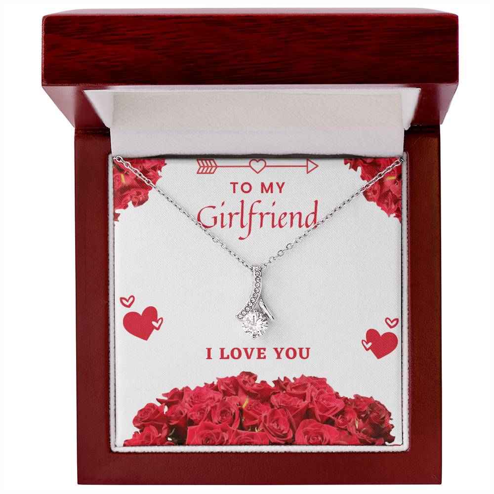 Happy Valentine's Day Necklace, Gift for Wife, Girlfriend, Necklace with Meaningful Card