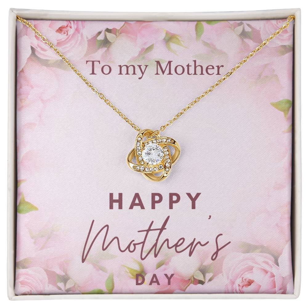 To My Beautiful Mom From Daughter Love Knot Necklace, Mother Jewelry with Meaningful Card, Mother Daughter Necklace