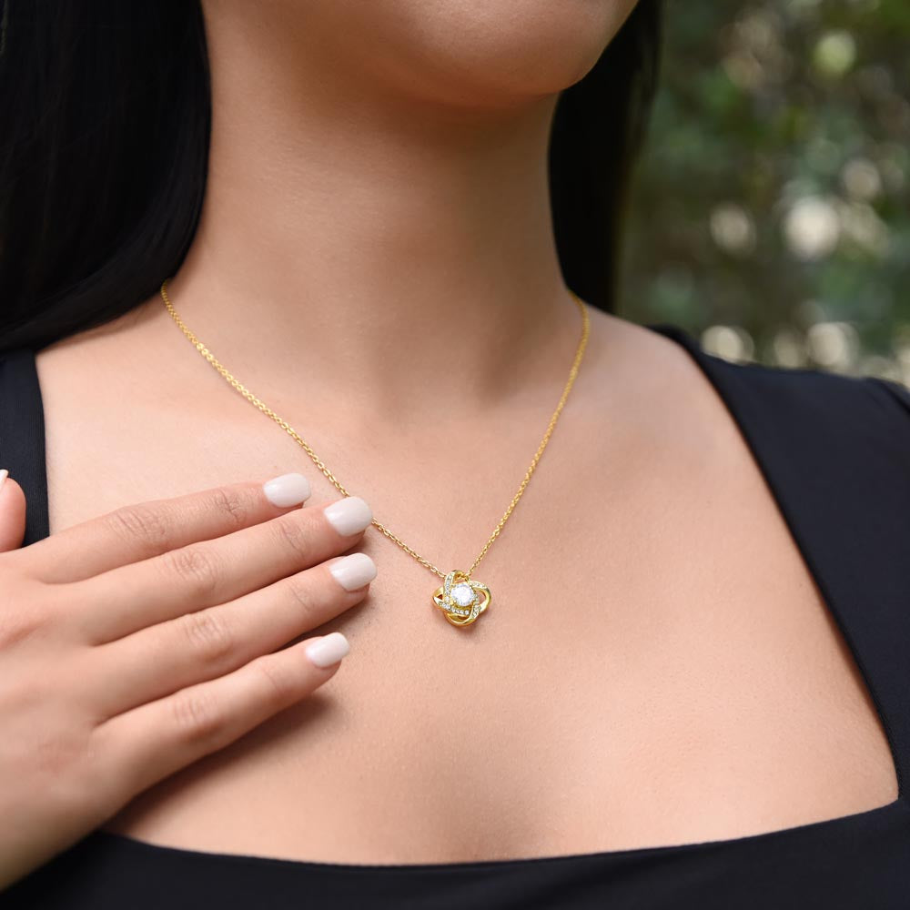 To My Beautiful Mom From Daughter Love Knot Necklace, Mother Jewelry with Meaningful Card, Mother Daughter Necklace