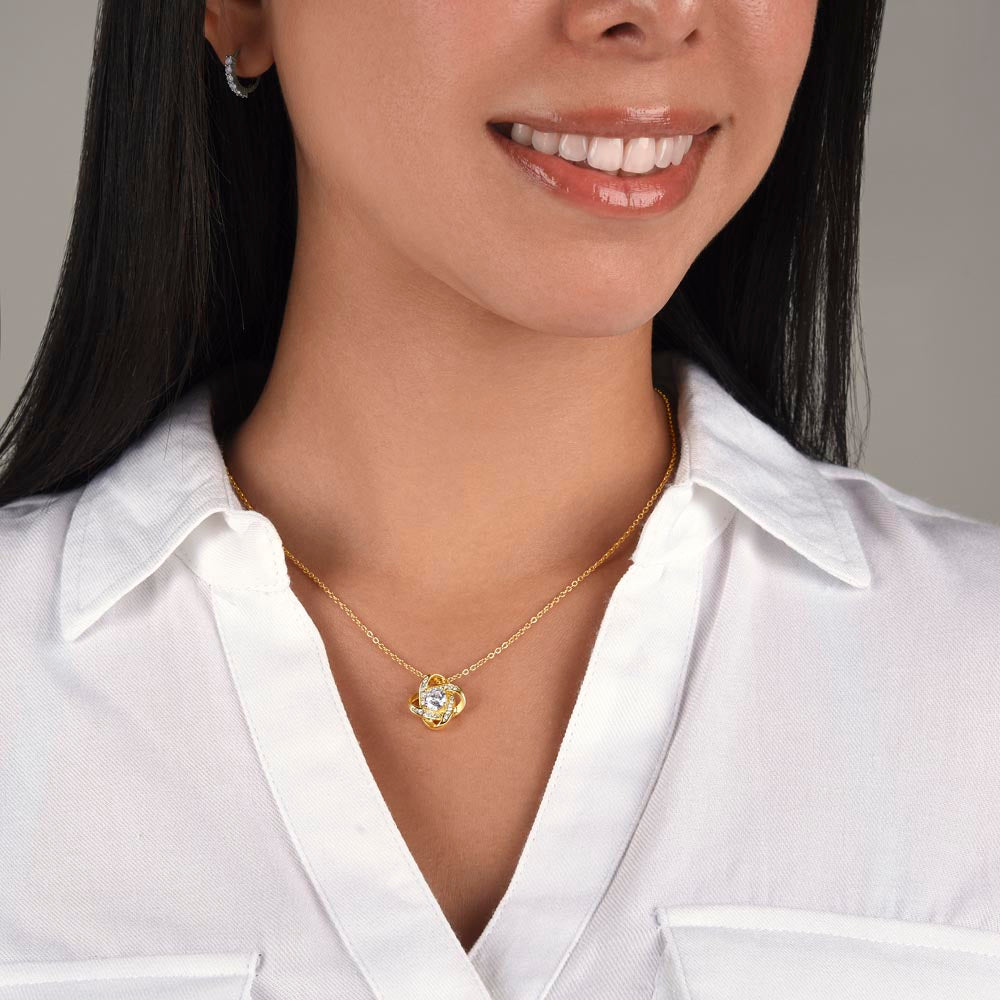 To My Beautiful Mom From Daughter Love Knot Necklace, Mother Jewelry with Meaningful Card, Mother Daughter Necklace