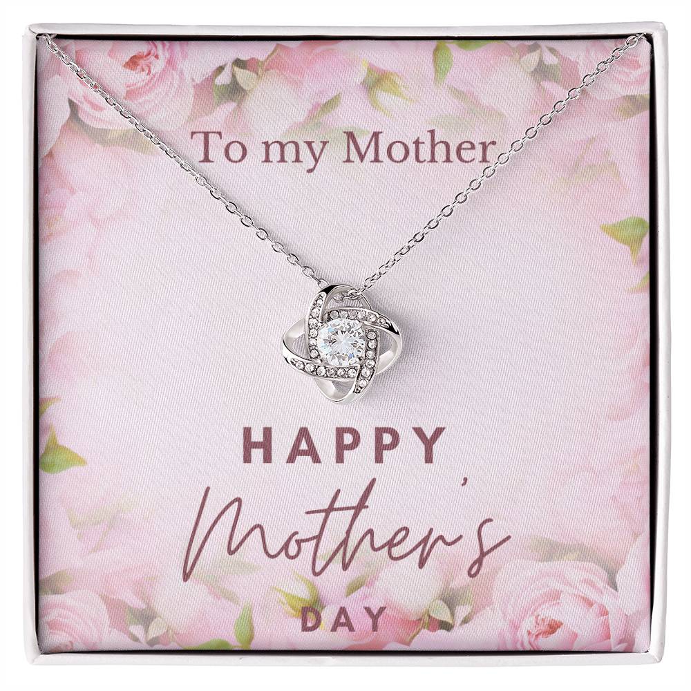 To My Beautiful Mom From Daughter Love Knot Necklace, Mother Jewelry with Meaningful Card, Mother Daughter Necklace