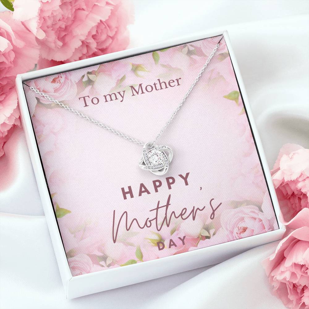 To My Beautiful Mom From Daughter Love Knot Necklace, Mother Jewelry with Meaningful Card, Mother Daughter Necklace