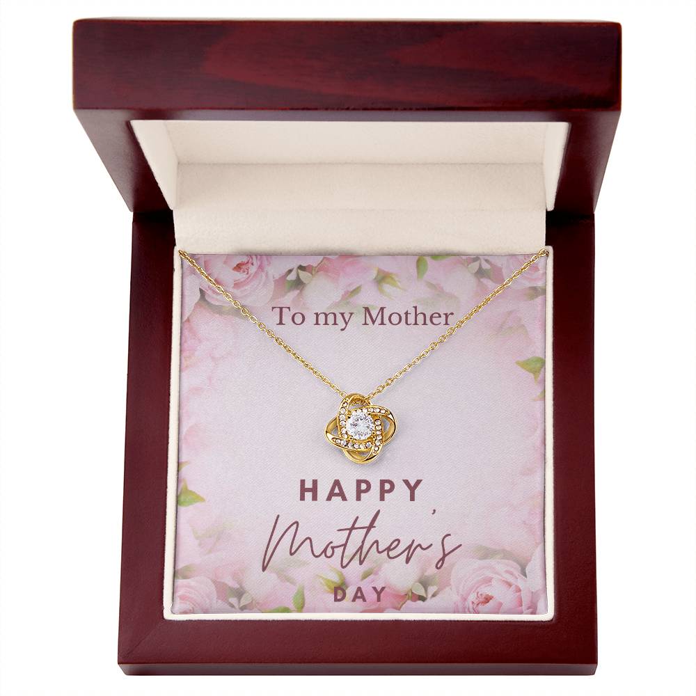 To My Beautiful Mom From Daughter Love Knot Necklace, Mother Jewelry with Meaningful Card, Mother Daughter Necklace