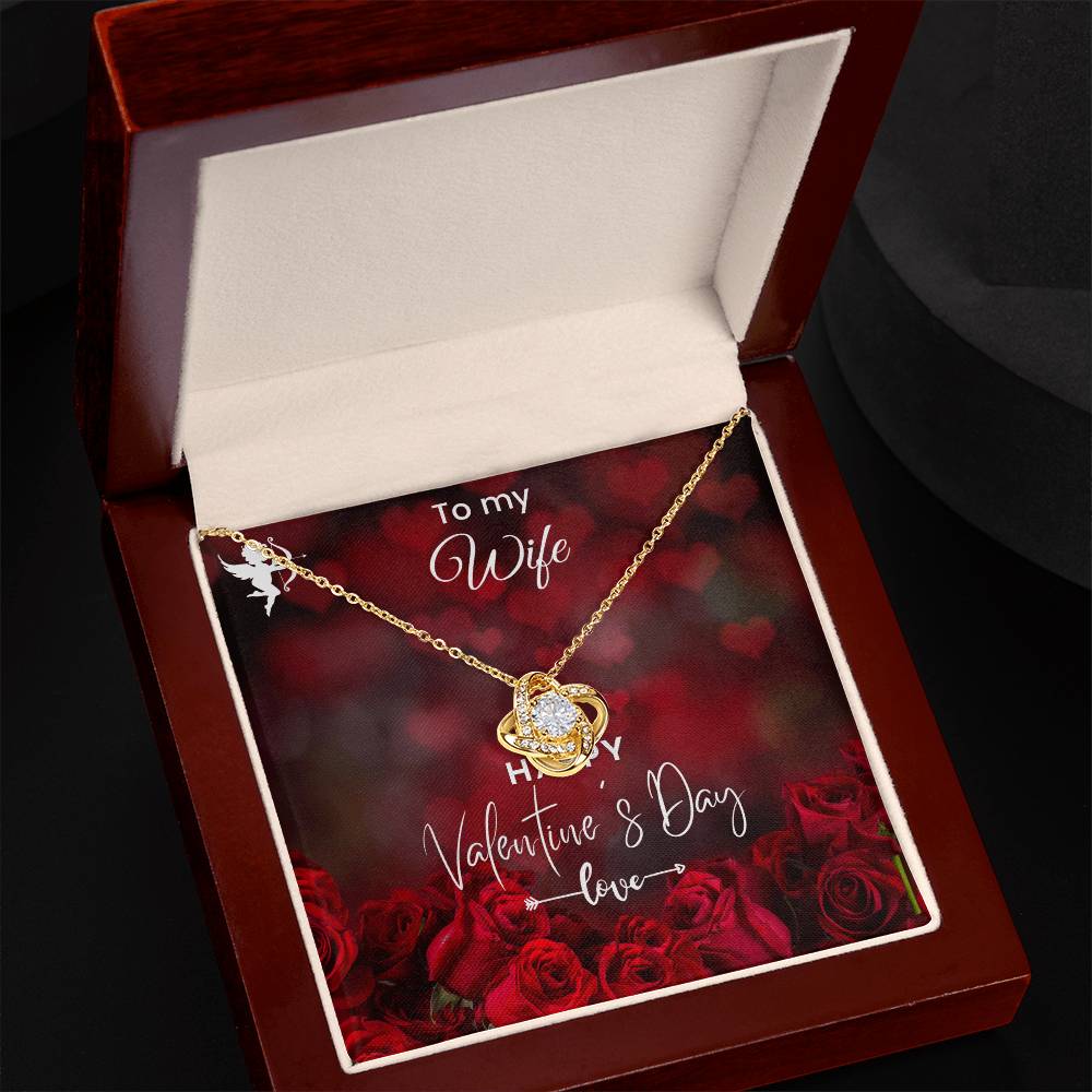 Happy Valentine's Day Necklace, Gift for Wife, Girlfriend, Necklace with Meaningful Card