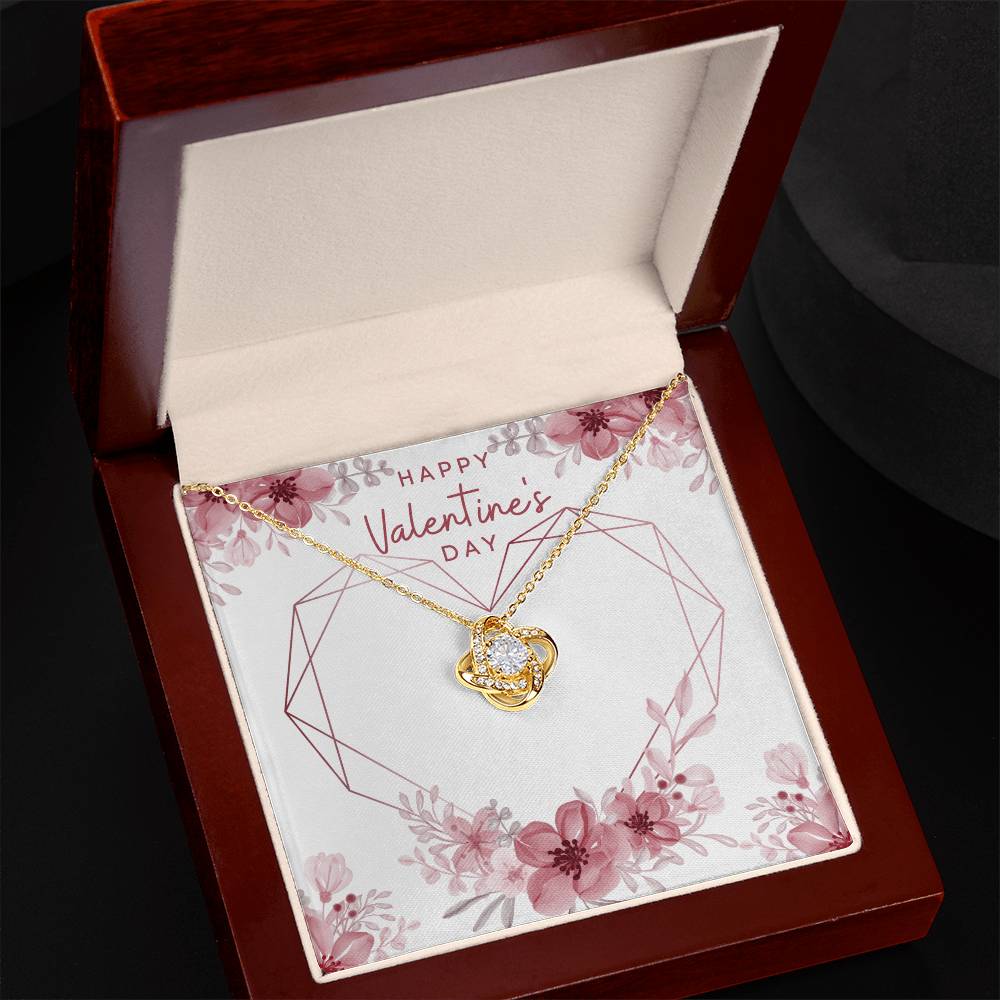 Happy Valentine's Day Necklace, Gift for Wife, Girlfriend, Necklace with Meaningful Card