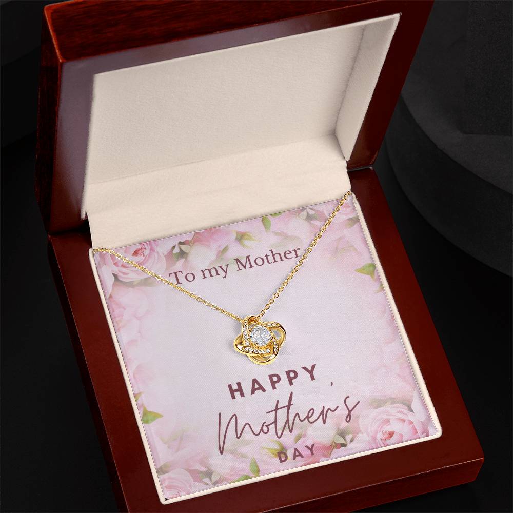 To My Beautiful Mom From Daughter Love Knot Necklace, Mother Jewelry with Meaningful Card, Mother Daughter Necklace