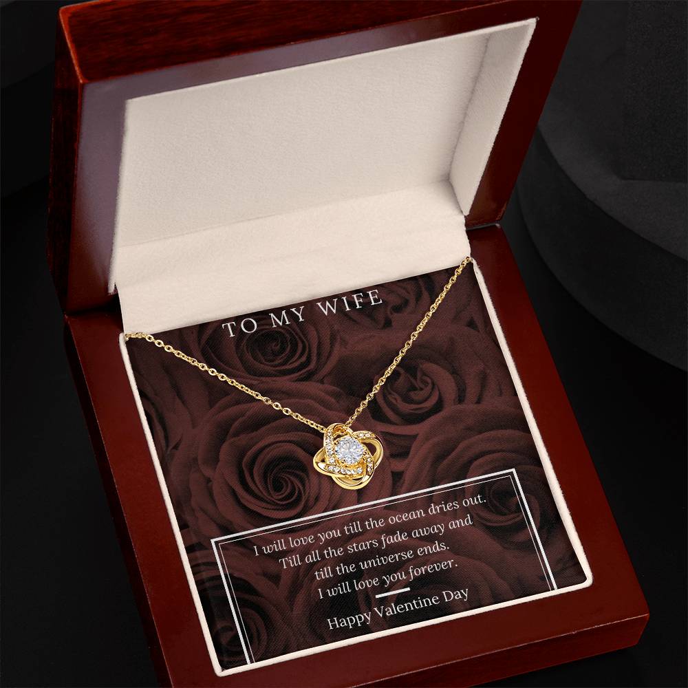 Happy Valentine's Day Necklace, Gift for Wife, Girlfriend, Necklace with Meaningful Card