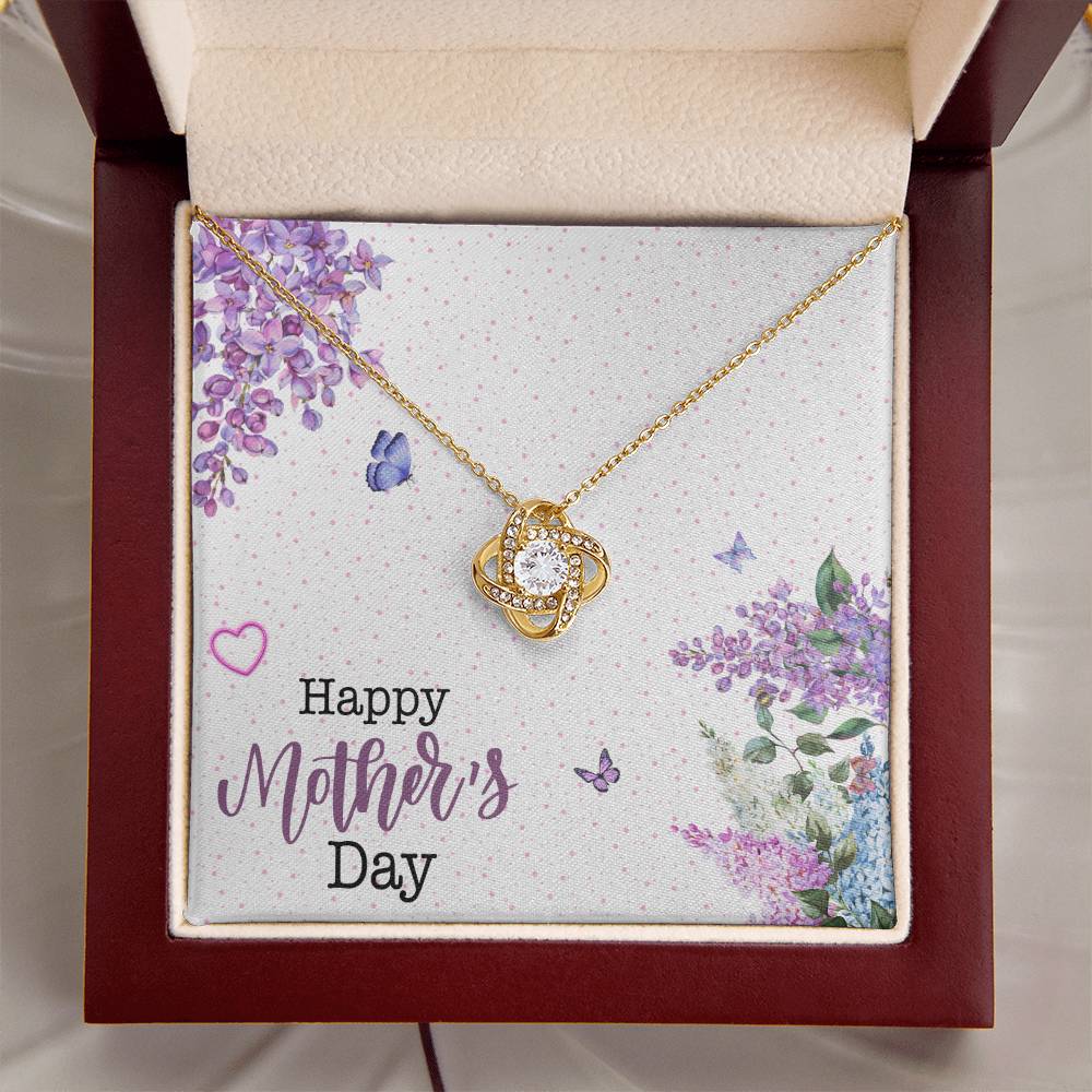 To My Beautiful Mom From Daughter Love Knot Necklace, Mother Jewelry with Meaningful Card, Mother Daughter Necklace