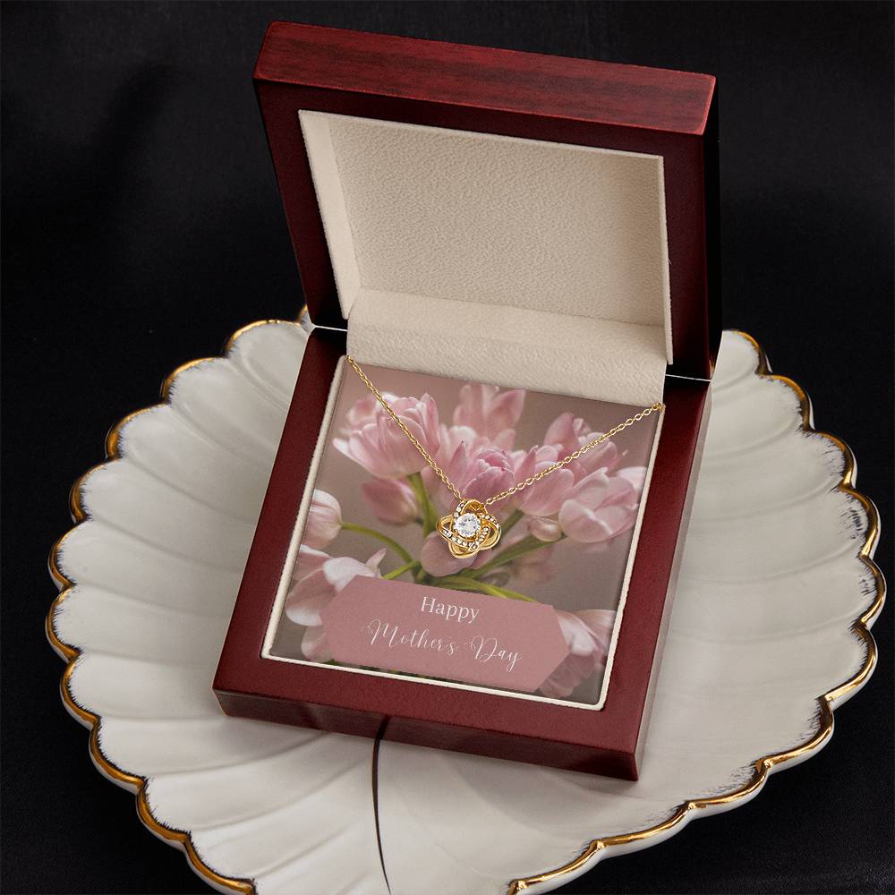 To My Beautiful Mom From Daughter Love Knot Necklace, Mother Jewelry with Meaningful Card, Mother Daughter Necklace