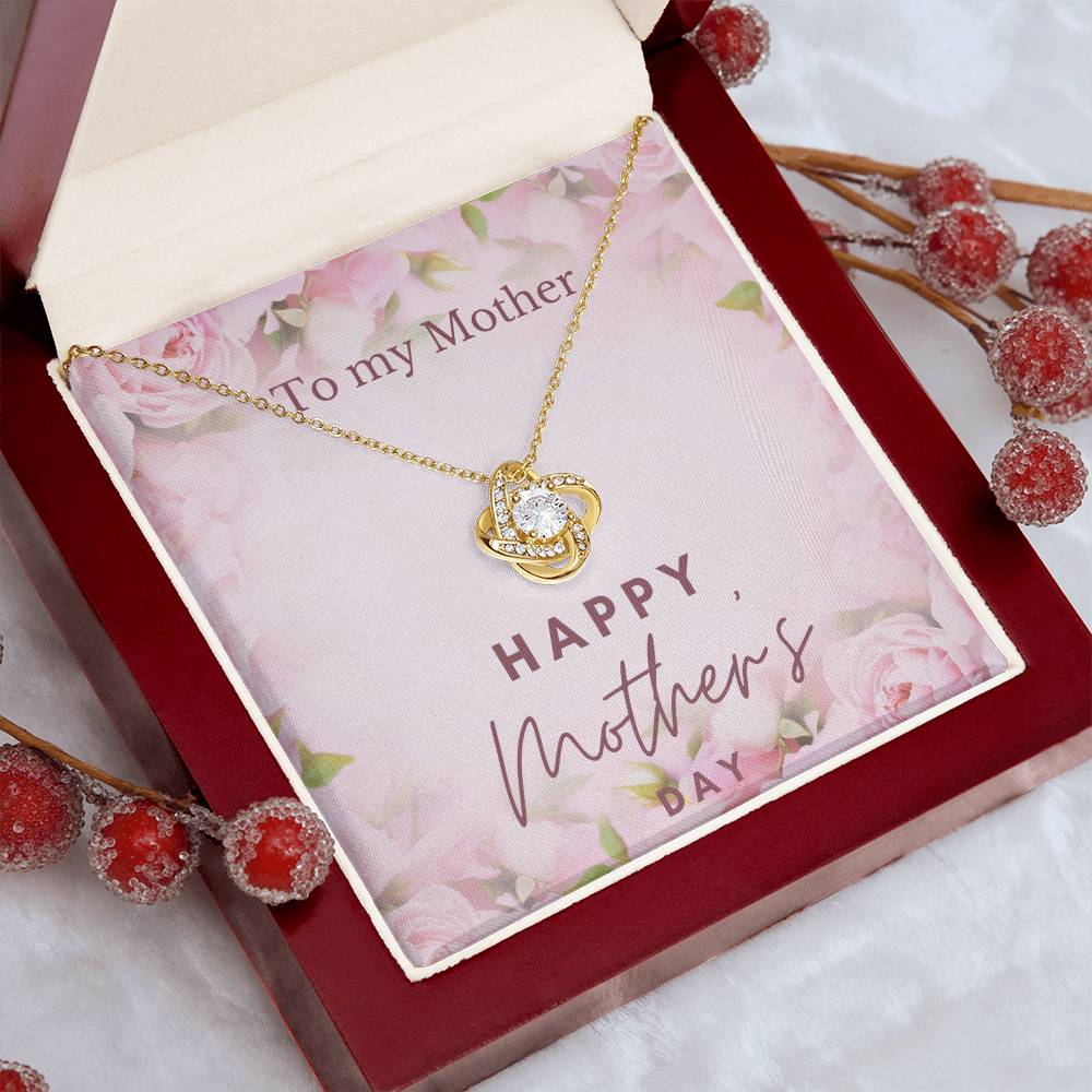 To My Beautiful Mom From Daughter Love Knot Necklace, Mother Jewelry with Meaningful Card, Mother Daughter Necklace
