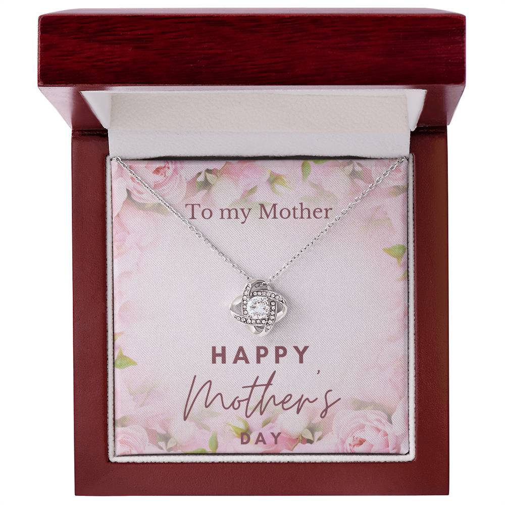 To My Beautiful Mom From Daughter Love Knot Necklace, Mother Jewelry with Meaningful Card, Mother Daughter Necklace