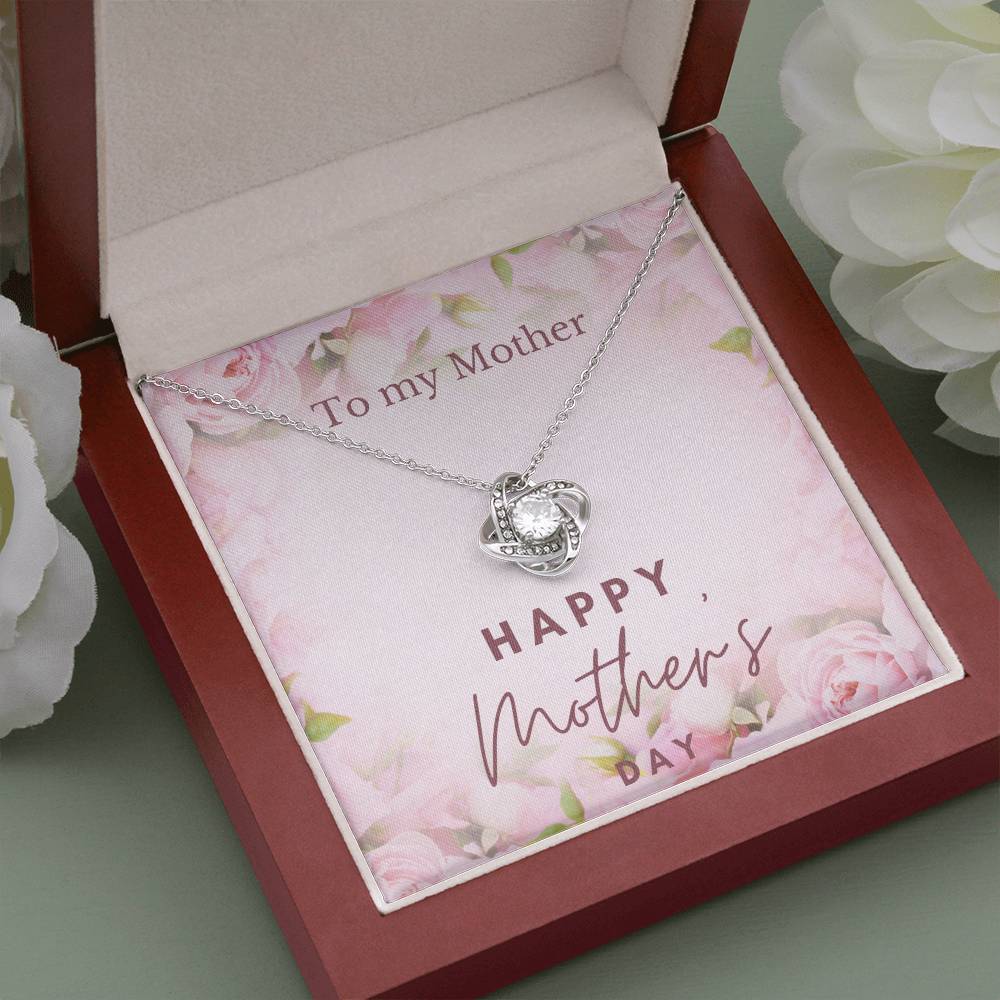 To My Beautiful Mom From Daughter Love Knot Necklace, Mother Jewelry with Meaningful Card, Mother Daughter Necklace