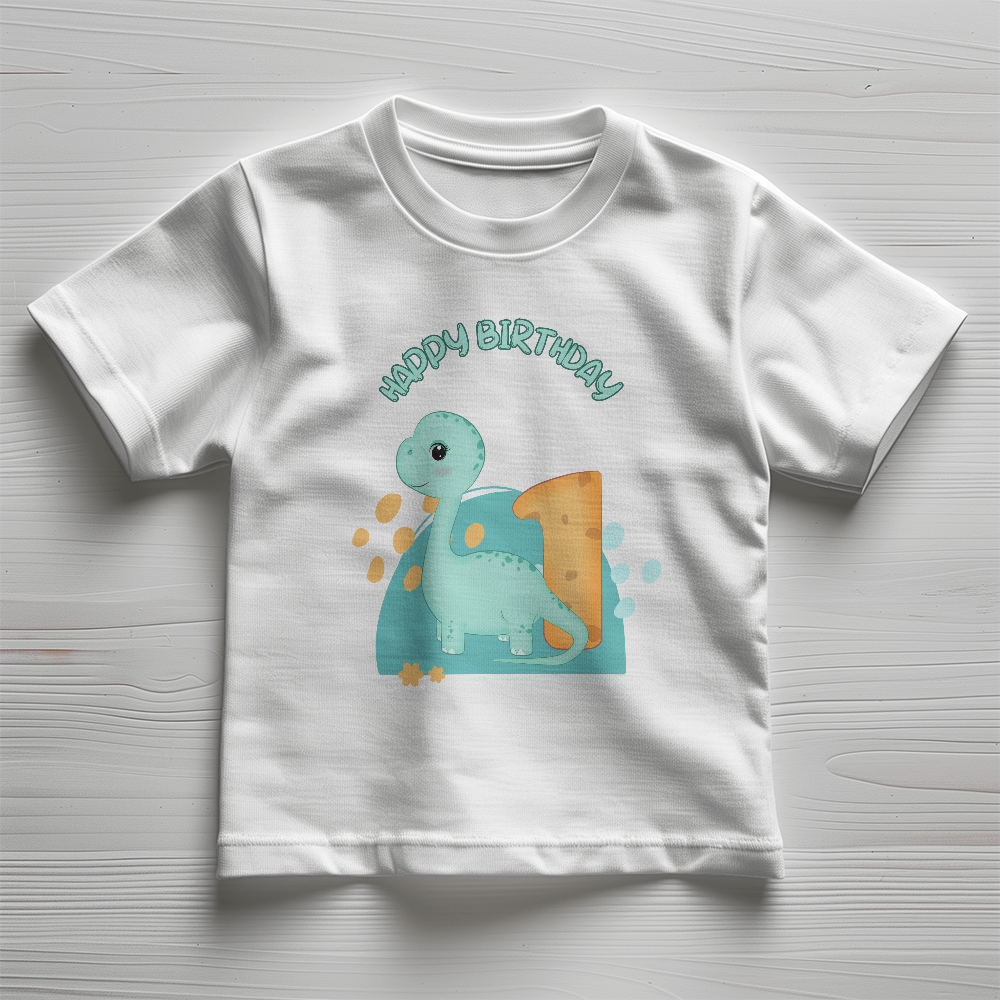 Blue Dinosaur Birthday Tshirt, Happy Birthday Tshirt, Birthday Tshirt for 1 year old, tshirt for kids