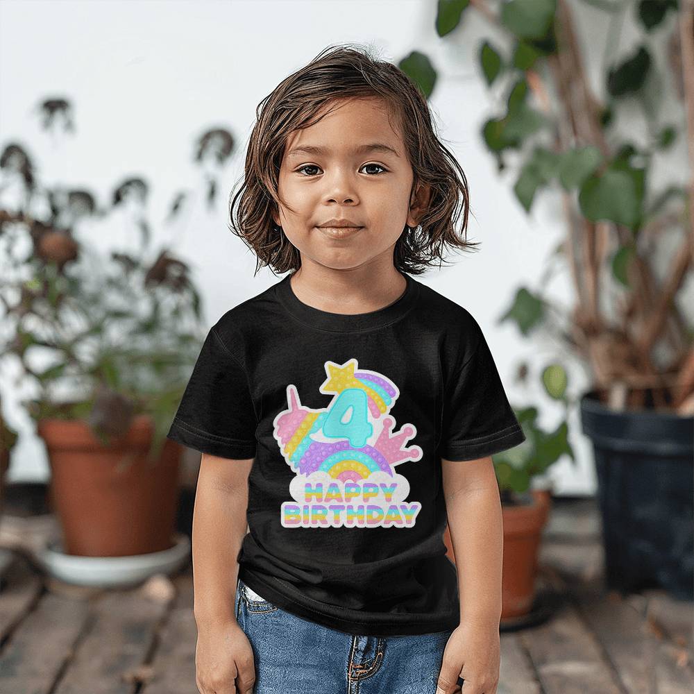 Pop it Birthday Tshirt, Happy Birthday Tshirt, Birthday Tshirt for 4 years old, tshirt for kids