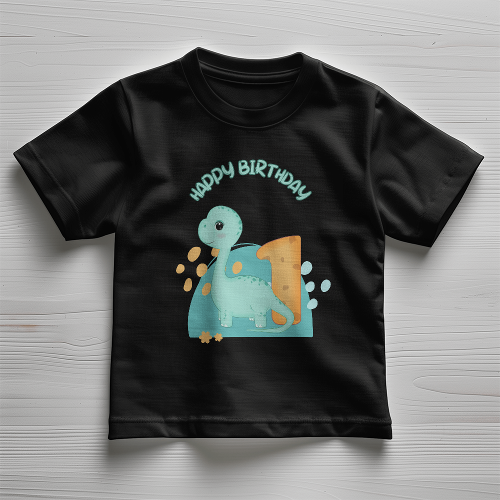 Blue Dinosaur Birthday Tshirt, Happy Birthday Tshirt, Birthday Tshirt for 1 year old, tshirt for kids
