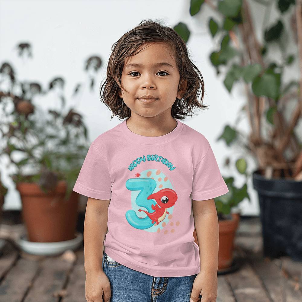 Dinosaur Birthday Tshirt, Happy Birthday Tshirt, Birthday Tshirt for 3 years old, tshirt for kids