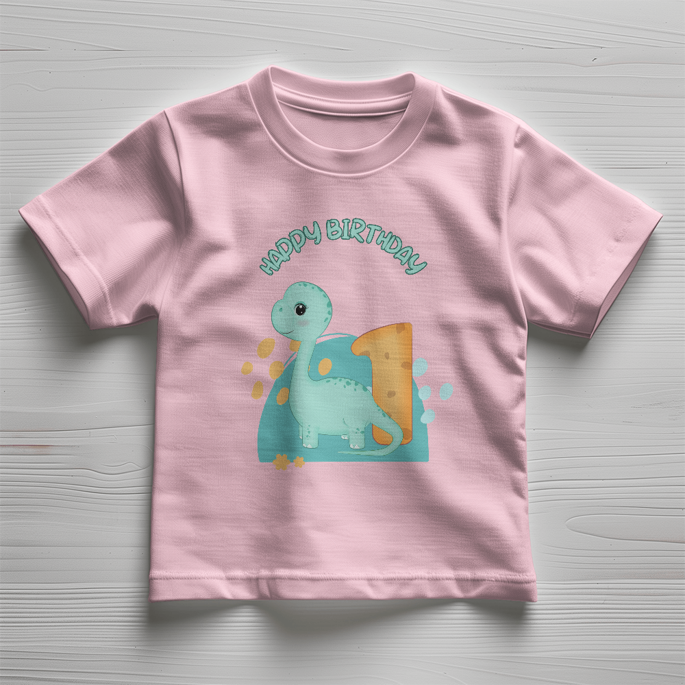 Blue Dinosaur Birthday Tshirt, Happy Birthday Tshirt, Birthday Tshirt for 1 year old, tshirt for kids