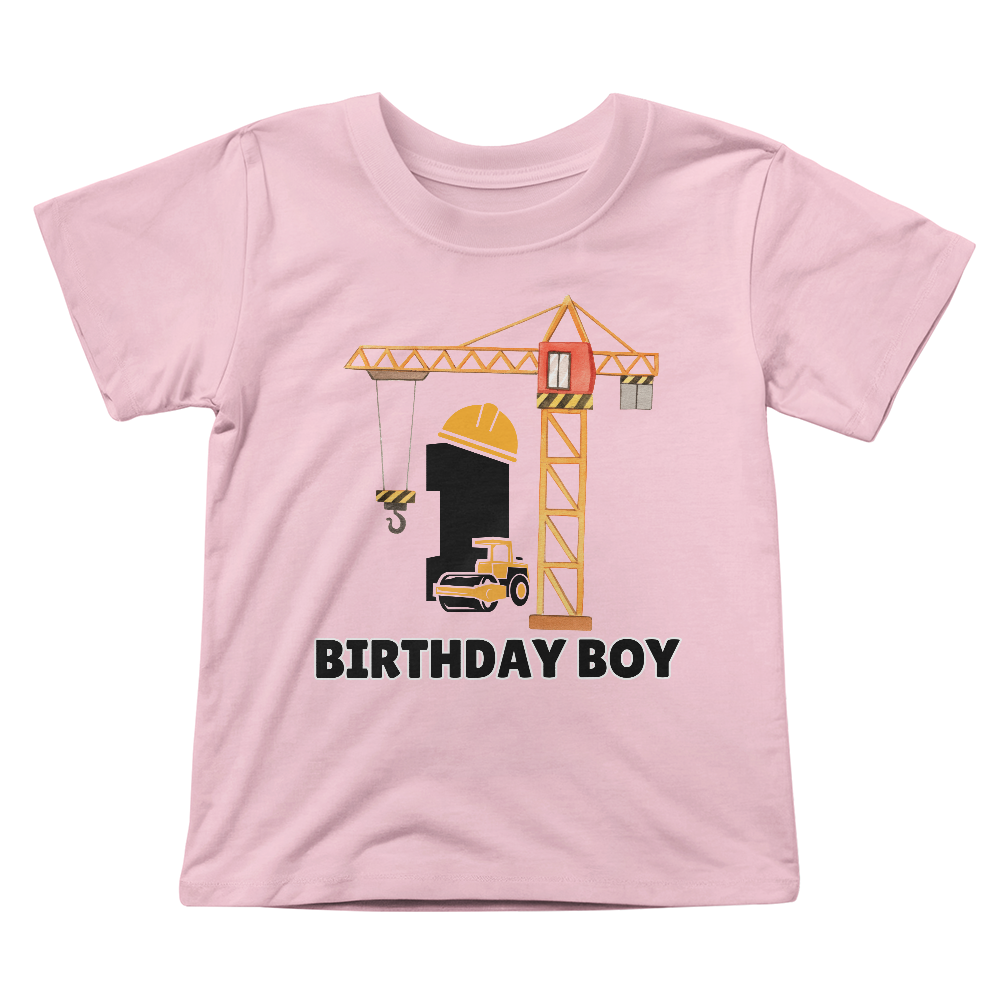 Construction T-shirt, Birthday T-shirt for 1 year old, Construction truck tshirt