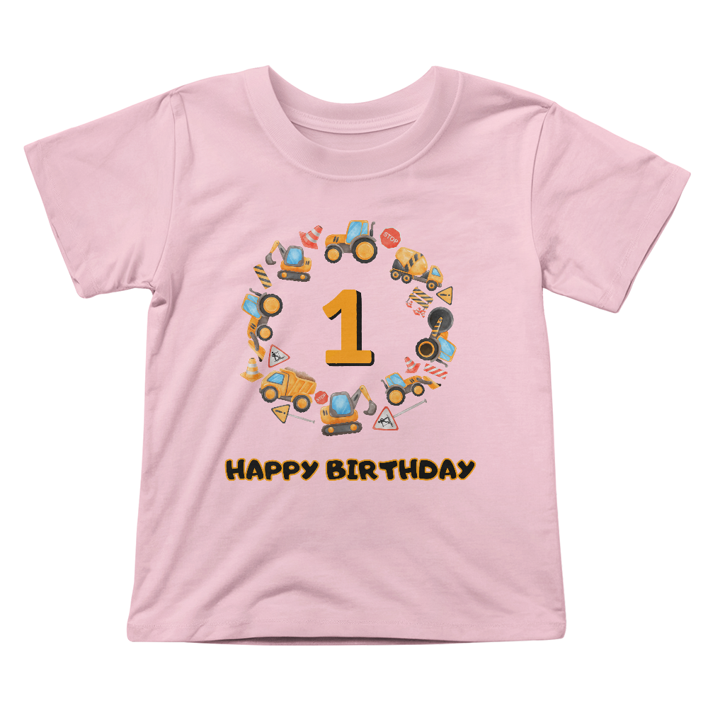 Construction Truck Tshirt, Birthday tshirt for kids, Birthday Tshirt for 1 year old, Construction theme