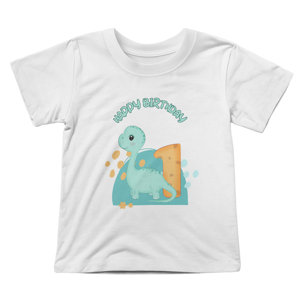 Blue Dinosaur Birthday Tshirt, Happy Birthday Tshirt, Birthday Tshirt for 1 year old, tshirt for kids
