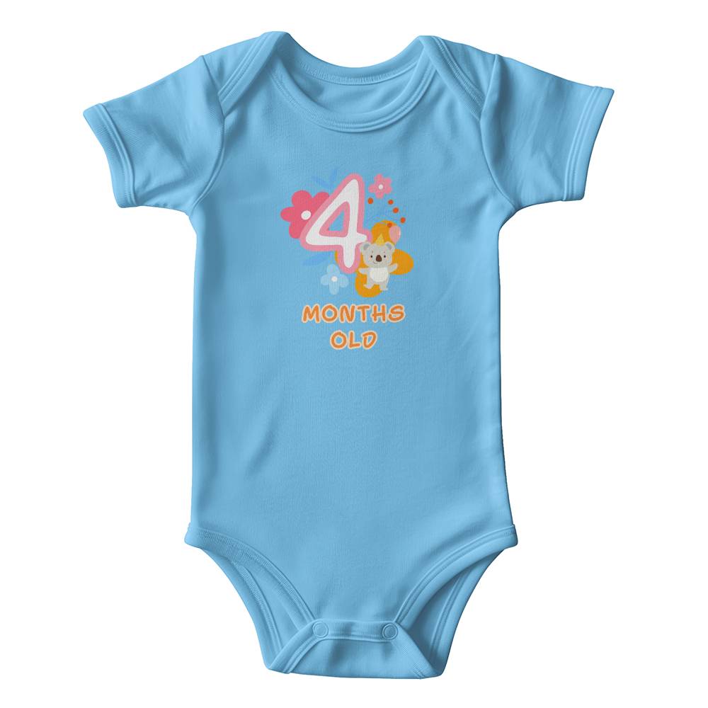 Cute animals baby milestone onesie 4 month olds, baby body, baby onesie