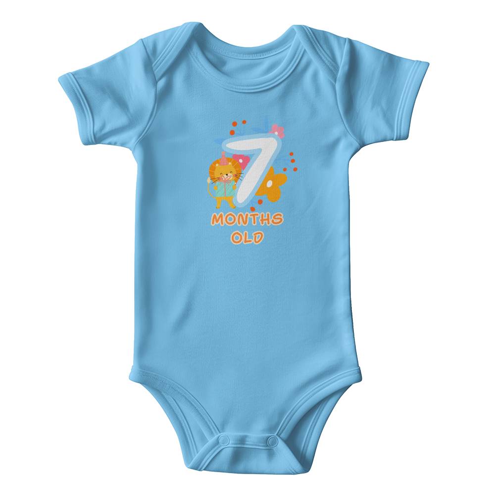 Cute animals baby milestone onesie 7 month olds, baby body, baby onesie