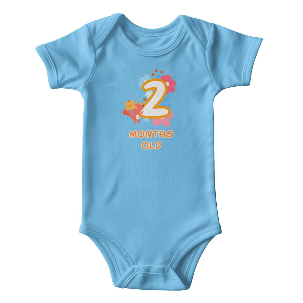 Cute animals baby milestone onesie 2 month olds, baby body, baby onesie