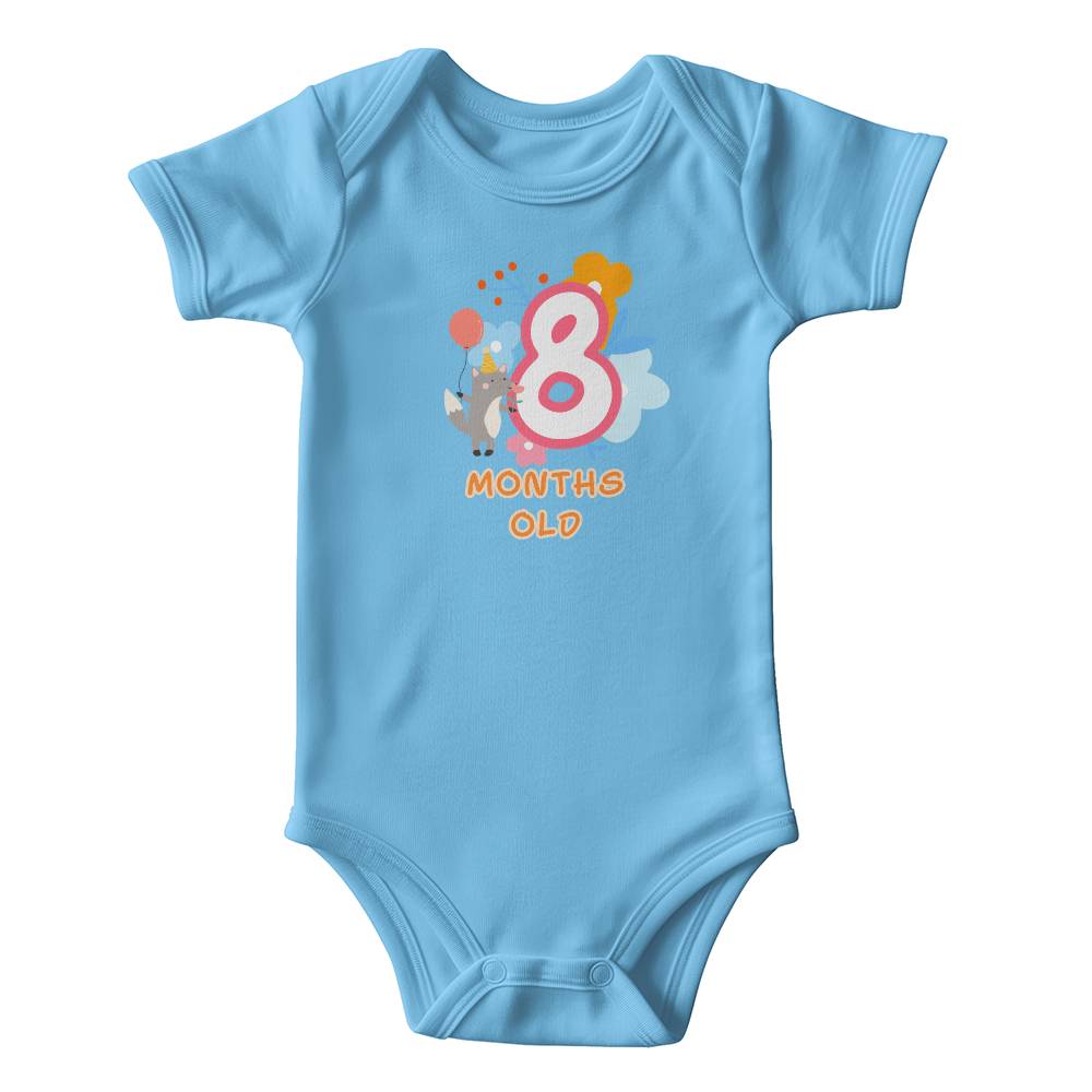 Cute animals baby milestone onesie 8 month olds, baby body, baby onesie
