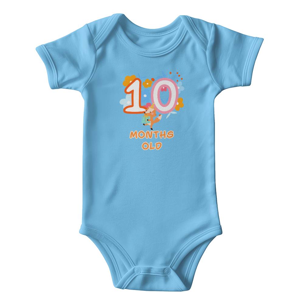 Cute animals baby milestone onesie 10 month olds, baby body, baby onesie