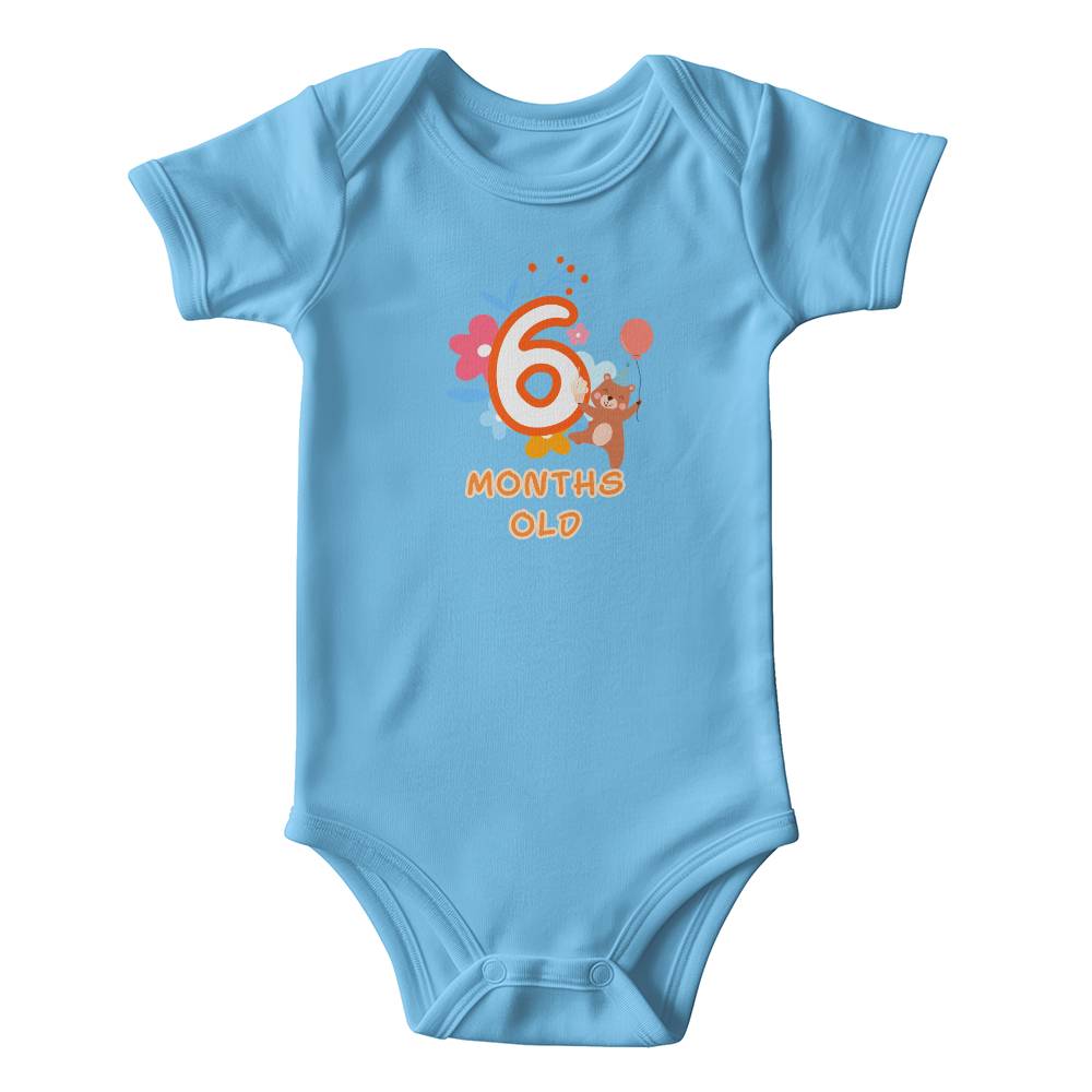 Cute animals baby milestone onesie 6 month olds, baby body, baby onesie